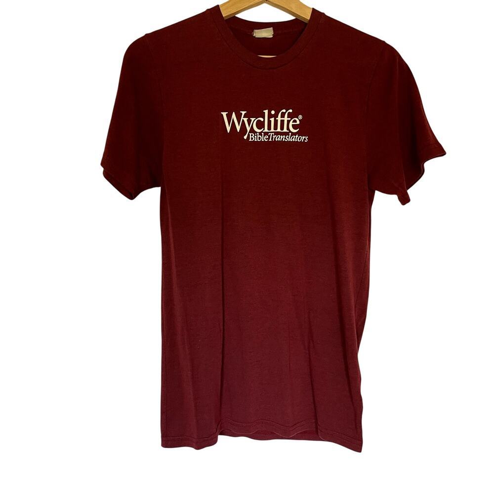 Wycliffe Bible Translators ruby red short‎ sleeved women's shirt size small